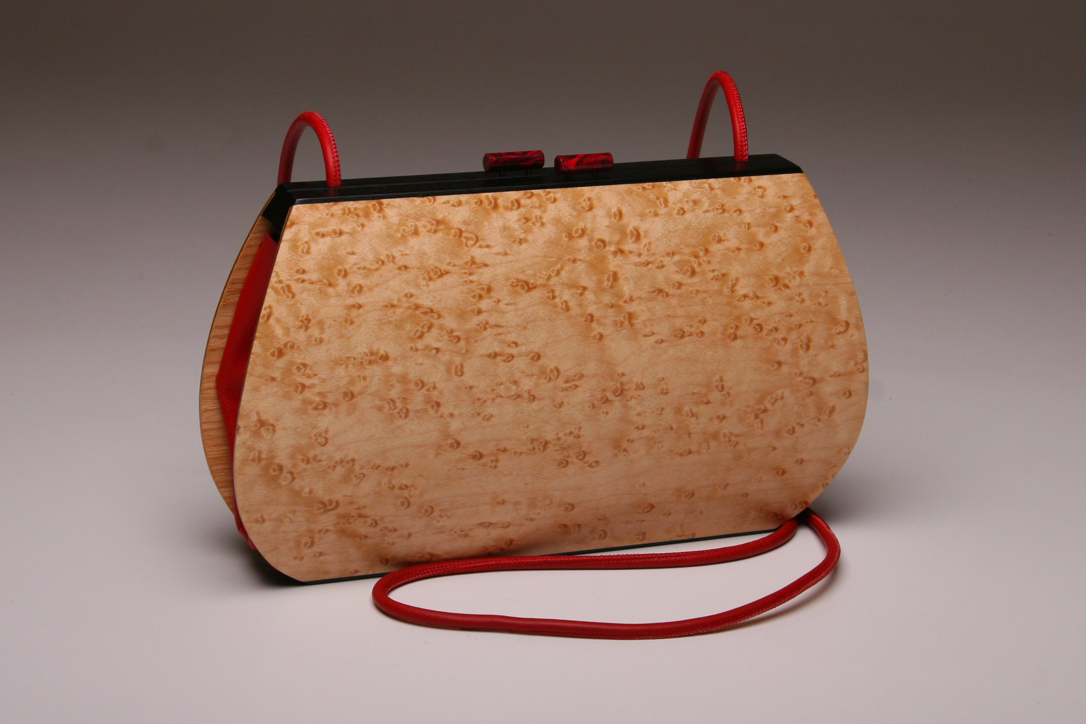 "Linaria" Medium Wood Handbag - Single Strap - Birdseye Maple