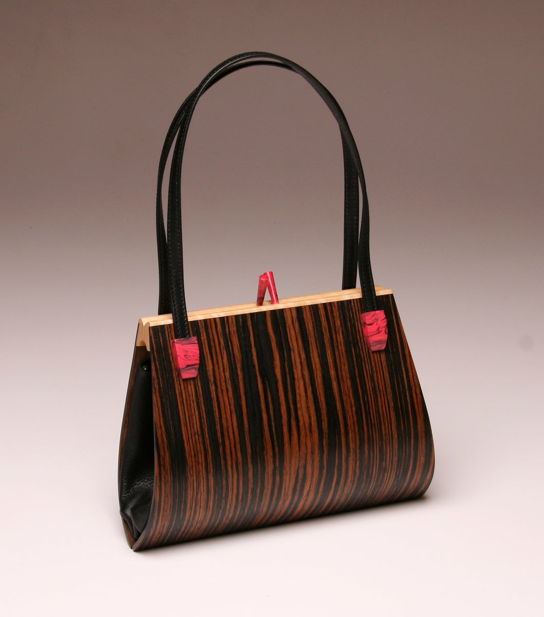 Emilia Medium Handbag-Double Strap-Macassar Ebony - An American Craftsman