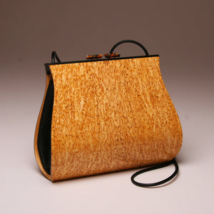 "Dianella" Large Handbag-Single Strap - Book-Matched Karelian Birch Burl (Only 1 in stock!)