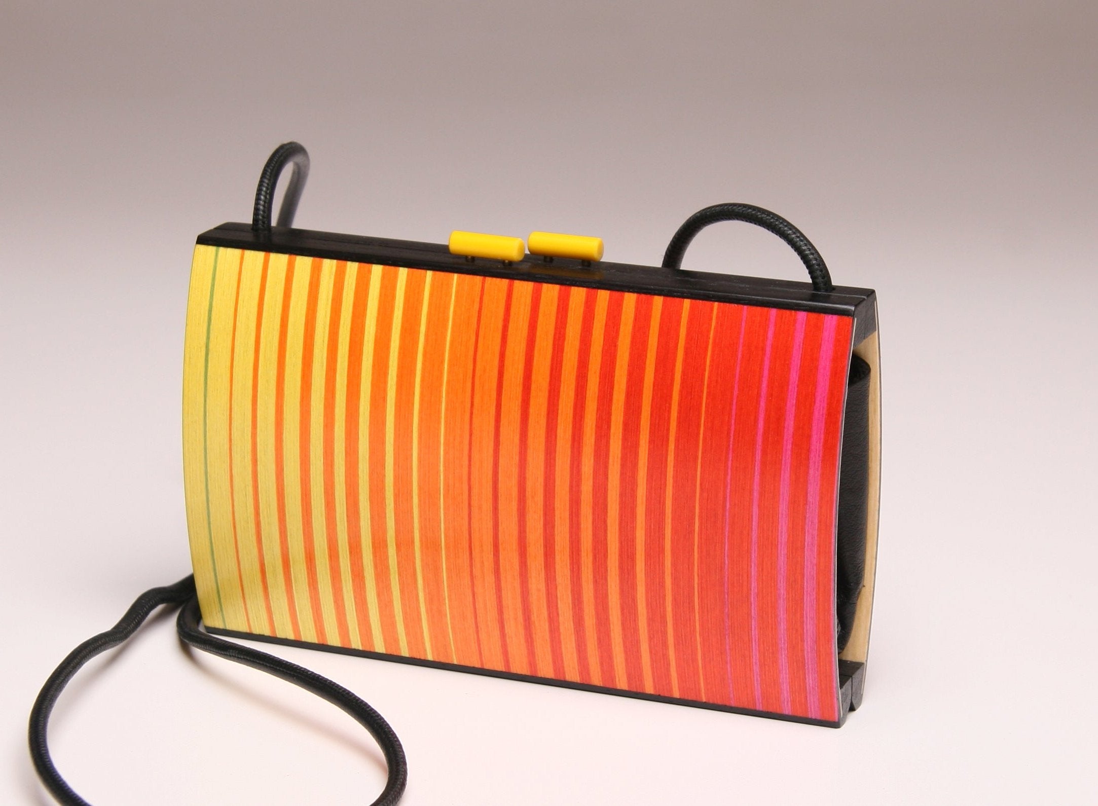 "Flora" Minaudiere in Variegated Yellow Stripe