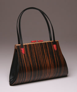 "Aristea" Large Handbag-Double Strap - Macassar Ebony