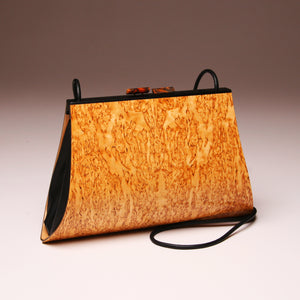 Aristea Large Handbag-Single Strap-Book-Matched Karelian Birch Burl (Contact for availability)
