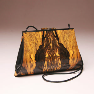 "Aristea" Large Handbag-Single Strap - Book-Matched Royal Ebony-(Allow 6 weeks for completion))