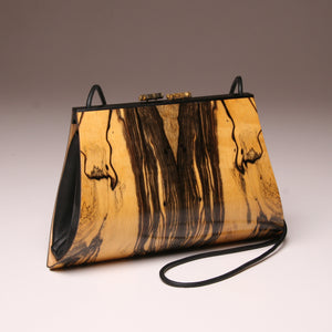 "Aristea" Large Handbag-Single Strap - Book-Matched Royal Ebony-(Allow 6 weeks for completion))