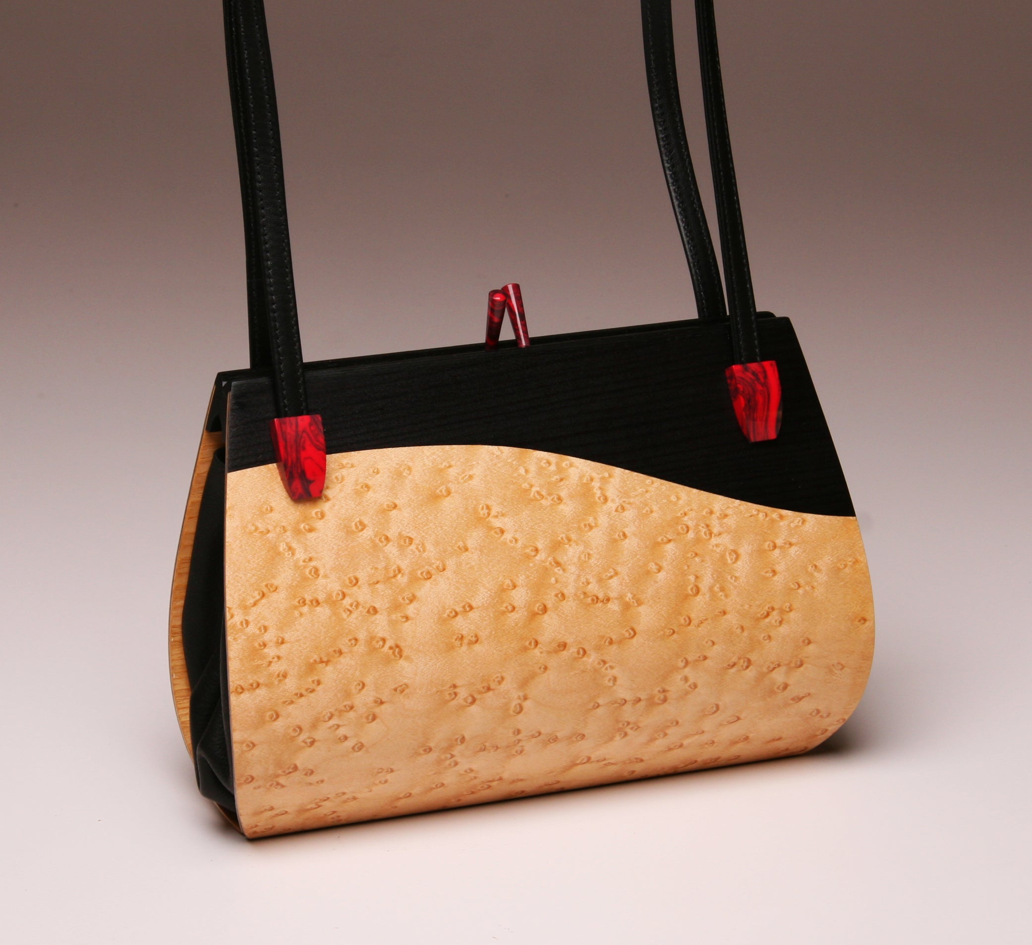 "Calliandra II" Medium Handbag-Double Strap - Birdseye Maple