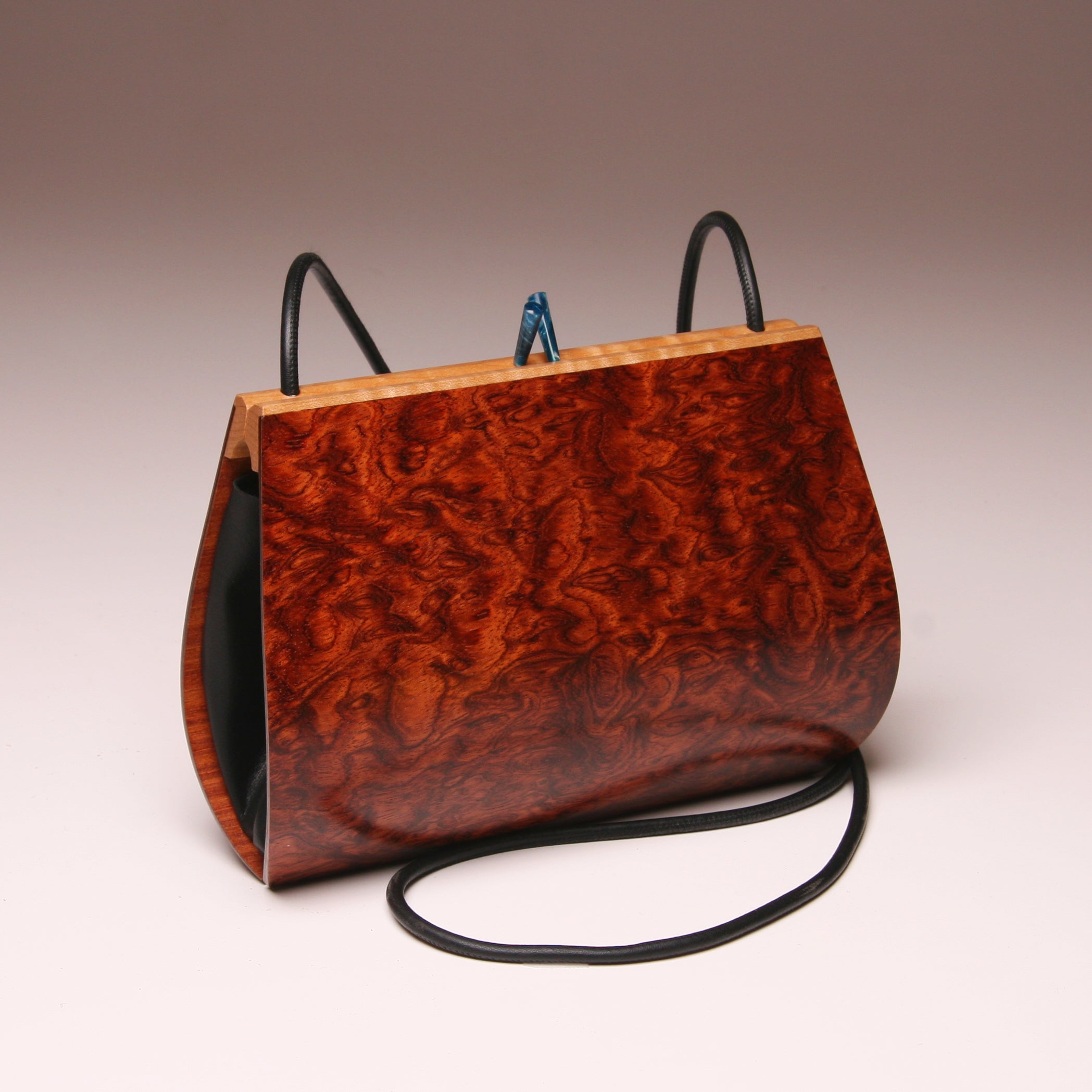 "Calliandra" Medium Handbag - Single Strap - Bubinga with Maple Top Edge
