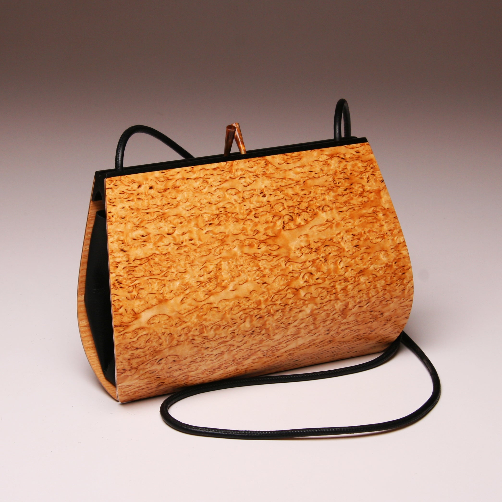 "Calliandra" Medium Handbag - Single Strap - Karelian Birch Burl