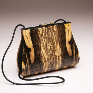 "Dianella" Large Wood Handbag-Single Strap - Book-Matched Royal Ebony (Now taking orders to ship in approx. 5-6 weeks))