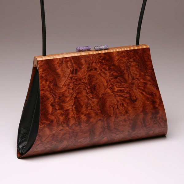 Aristea Large Handbag-Single Strap-Book-Matched Karelian Birch Burl (C –  Hammill Diebolt Studio