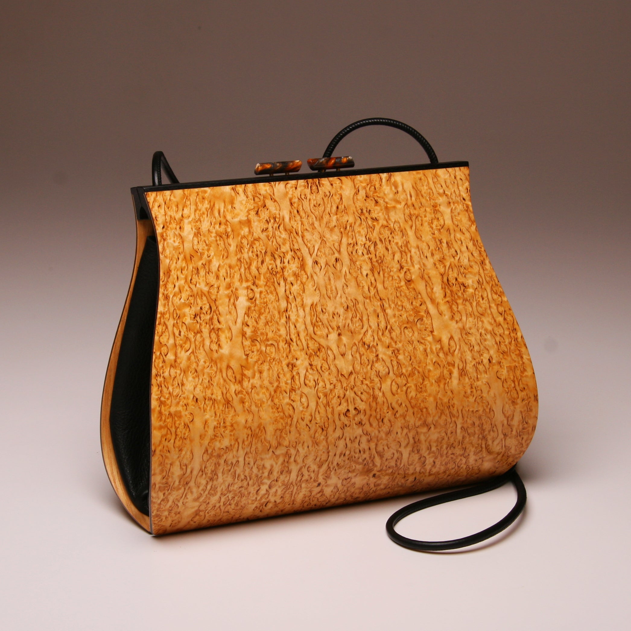 "Dianella" Large Handbag-Single Strap - Book-Matched Karelian Birch Burl