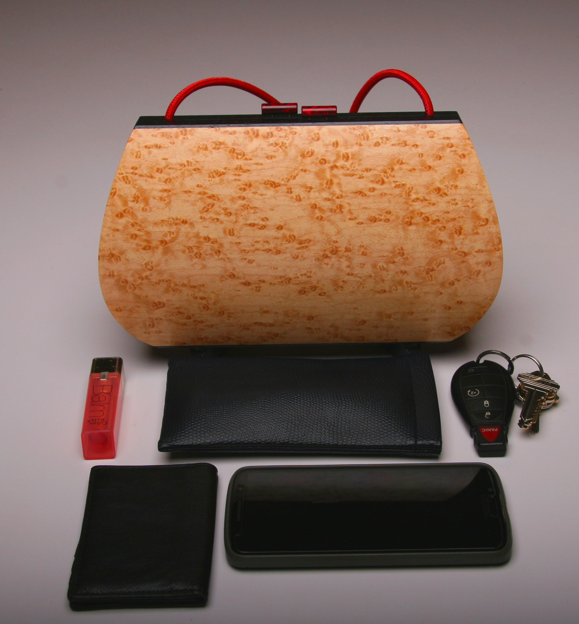 "Linaria" Medium Wood Handbag - Single Strap - Lacewood