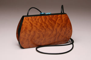 "Linaria" Medium Wood Handbag - Single Strap - Pommele Obeche