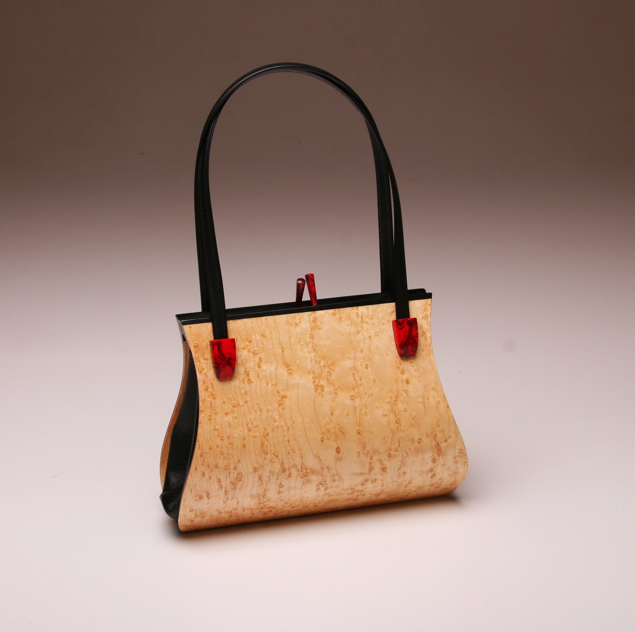 "Sativa" Medium Handbag-Double Strap - Birdseye Maple