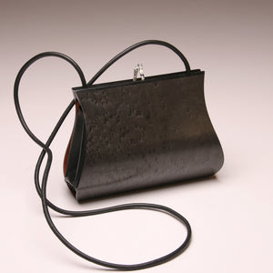 "Sativa" Medium Handbag-Single Strap - Grey Dyed Birdseye Maple