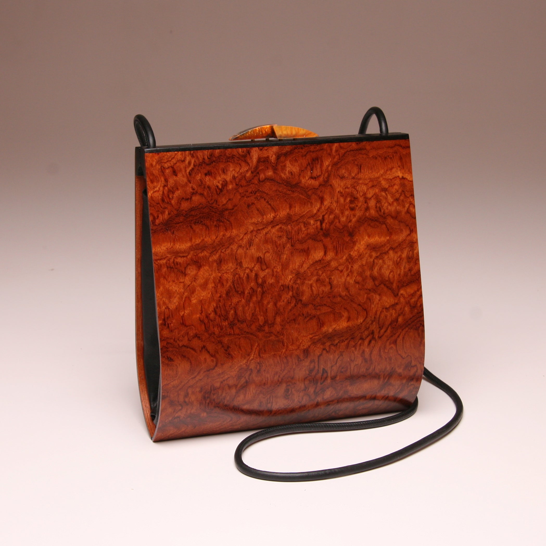"Trillium" Medium Handbag-Single Strap - Bubinga & Obeche