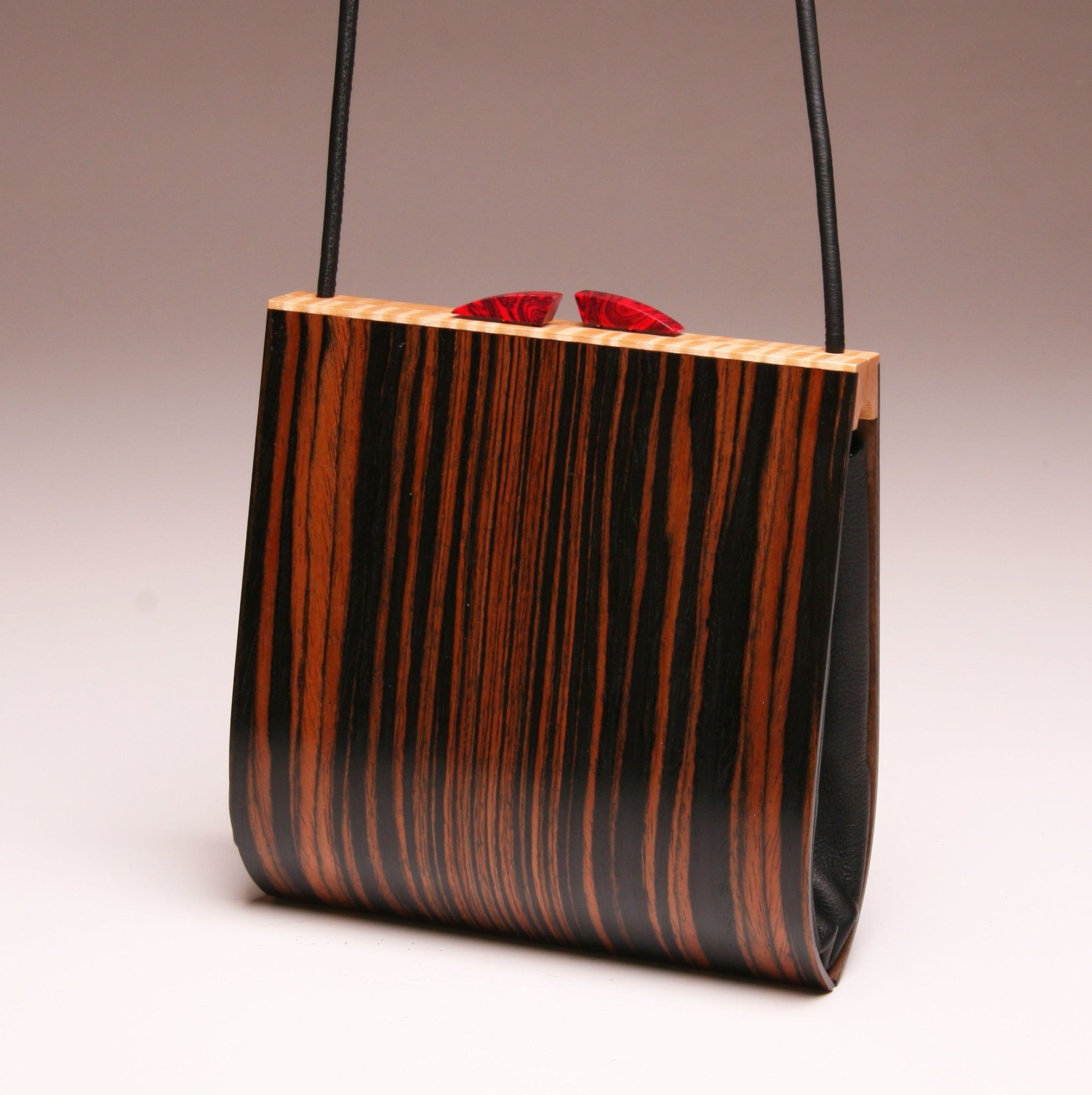 "Trillium" Medium Handbag-Single Strap - Macassar Ebony